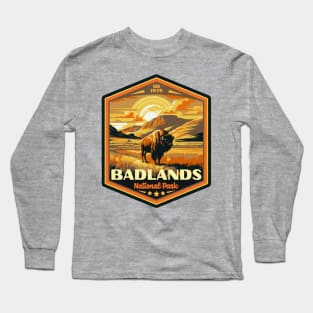 Badlands National Park Vintage WPA Style National Parks Art Long Sleeve T-Shirt